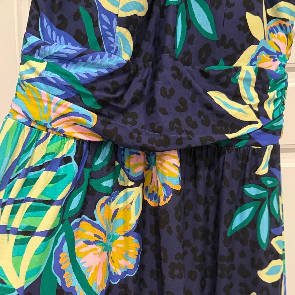 Lilly Pulitzer Navy and Green Floral Maxi Dress - Picture 5 of 7